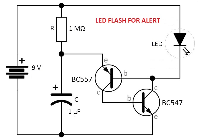 Led Blinking Using Transistor Bc547
