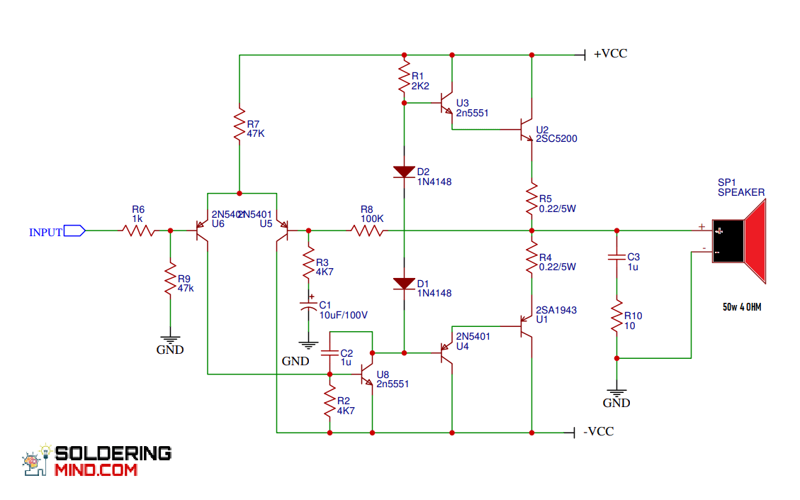 2sc5200 Amplifier Circuit Diagram And