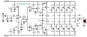 1000 watts audio amplifier circuit using ttc 5200 and tta 1943