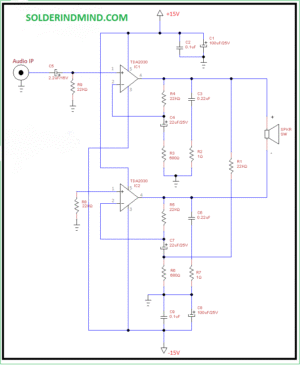 TDA2030 Bridged Subwoofer amplifier circuit - Amplifier Circuits