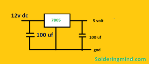 7805 voltage regulator circuit diagram. 12v to 5v converter circuit diagram