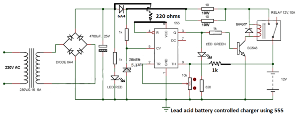 Automatic Lead-acid Battery Charger - 12v 5a battery charger