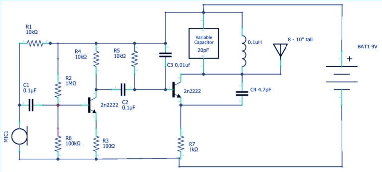 FM transmitter circuit diagram