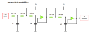 Low pass Butterworth filter circuit
