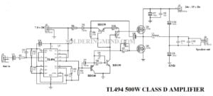 500W TL494 Class D Amp Circuit Diagram