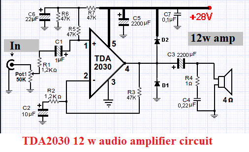 12v Tda2030 Amplifier Circuit Diagram 4852