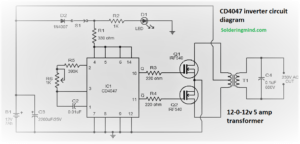 CD4047be 100w inverter circuit diagram with PCB layout ...