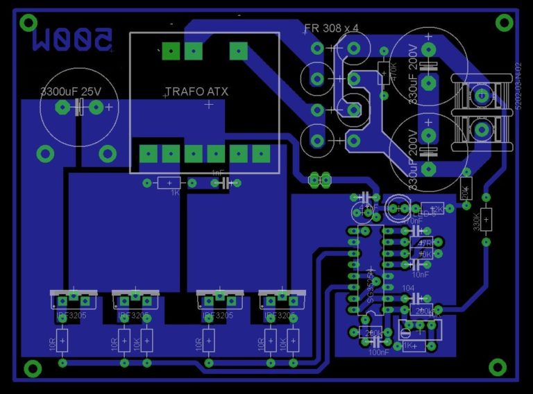 500 watts inverter circuit -12 volt to 220 volt