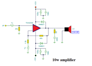 tda2030 10w amplifier circuit