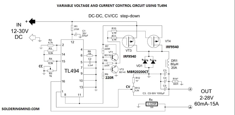 Схема зарядного устройства на tl494 для автомобильного аккумулятора