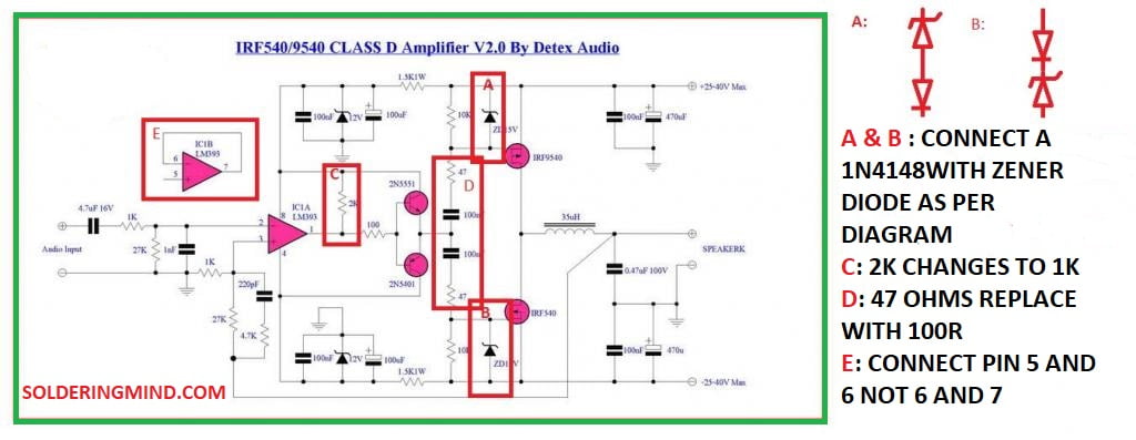 100w Class D Amplifier Using Lm393 With Irf540 And 9540 Soldering Mind 0038