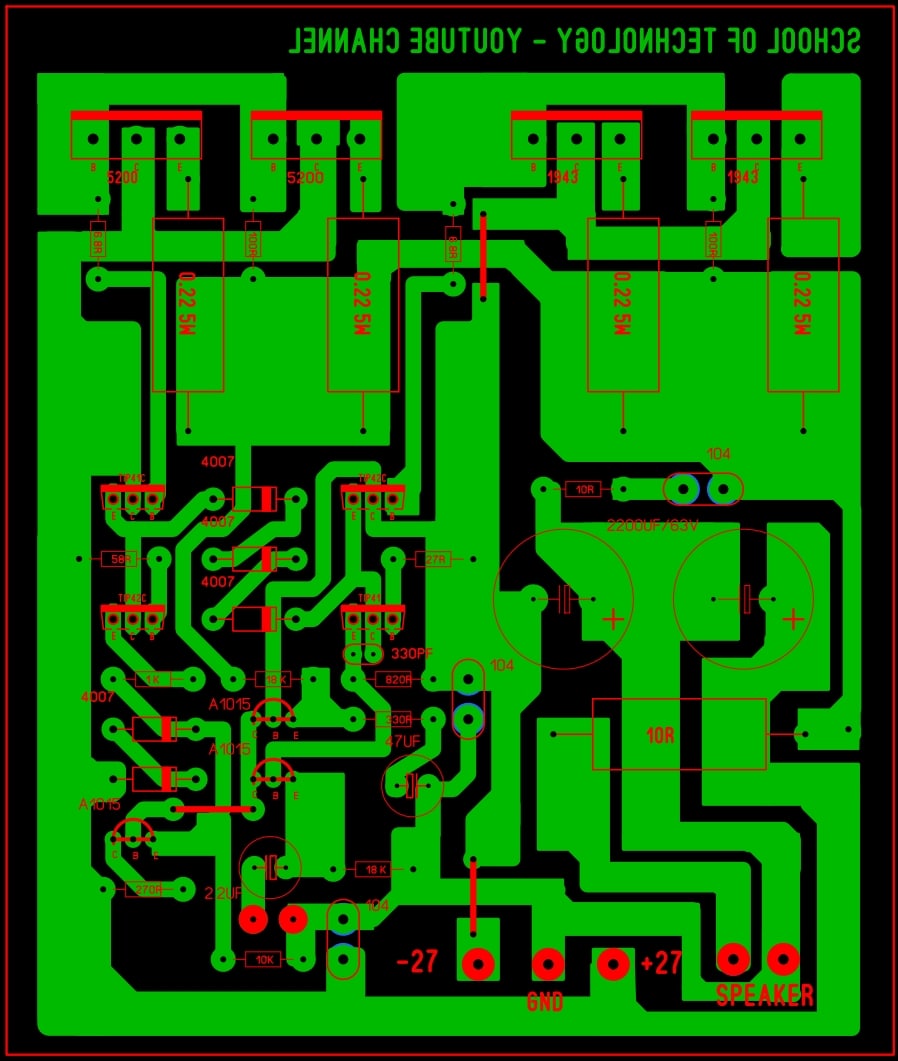 2sa1943 2sc5200 power amplifier circuit - Soldering Mind