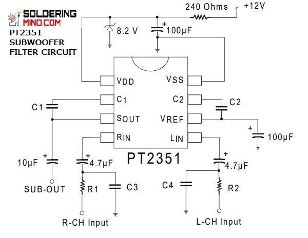 PT2351 SUBWOOFER FILTER CIRCUIT DIAGRAM