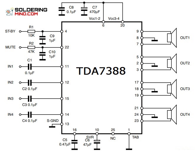 tda7388 circuit diagram