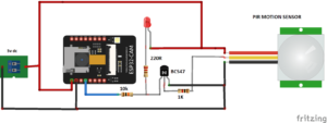 Esp32 cam motion sensor with photo capture circuit