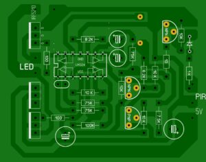 LM324 led fader circuit pcb