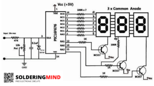 Pic16f676 voltmeter code and circuit