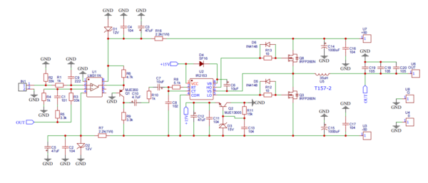 400 w Class D Amplifier Circuit and PCB Layout