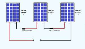 Solar panel series connection for 220v solar inverter