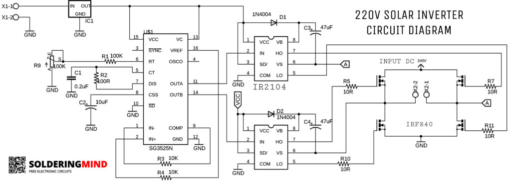 220v solar inverter circuit diagram
