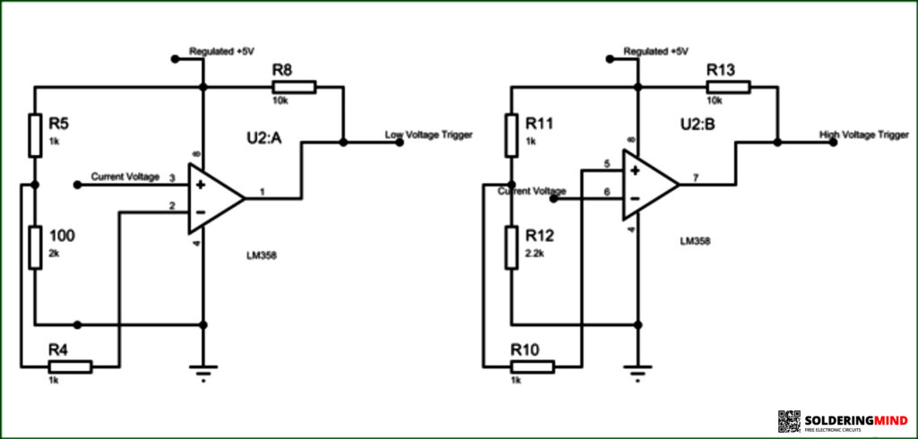 Electronic circuit breaker op amp section