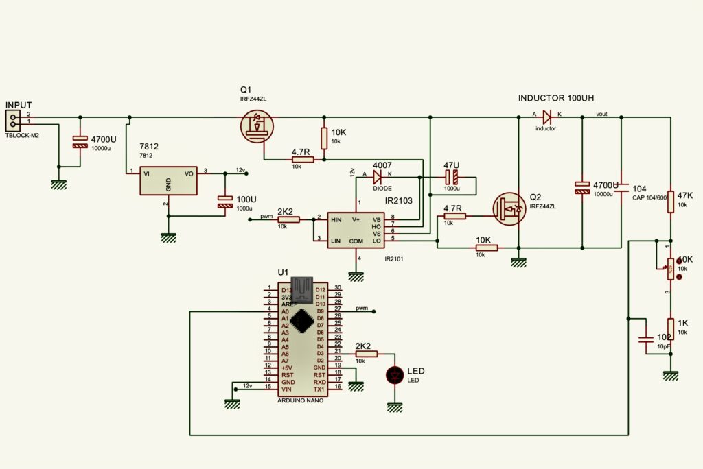 Arduino Controlled Buck Converter Circuit and Code - Soldering Mind