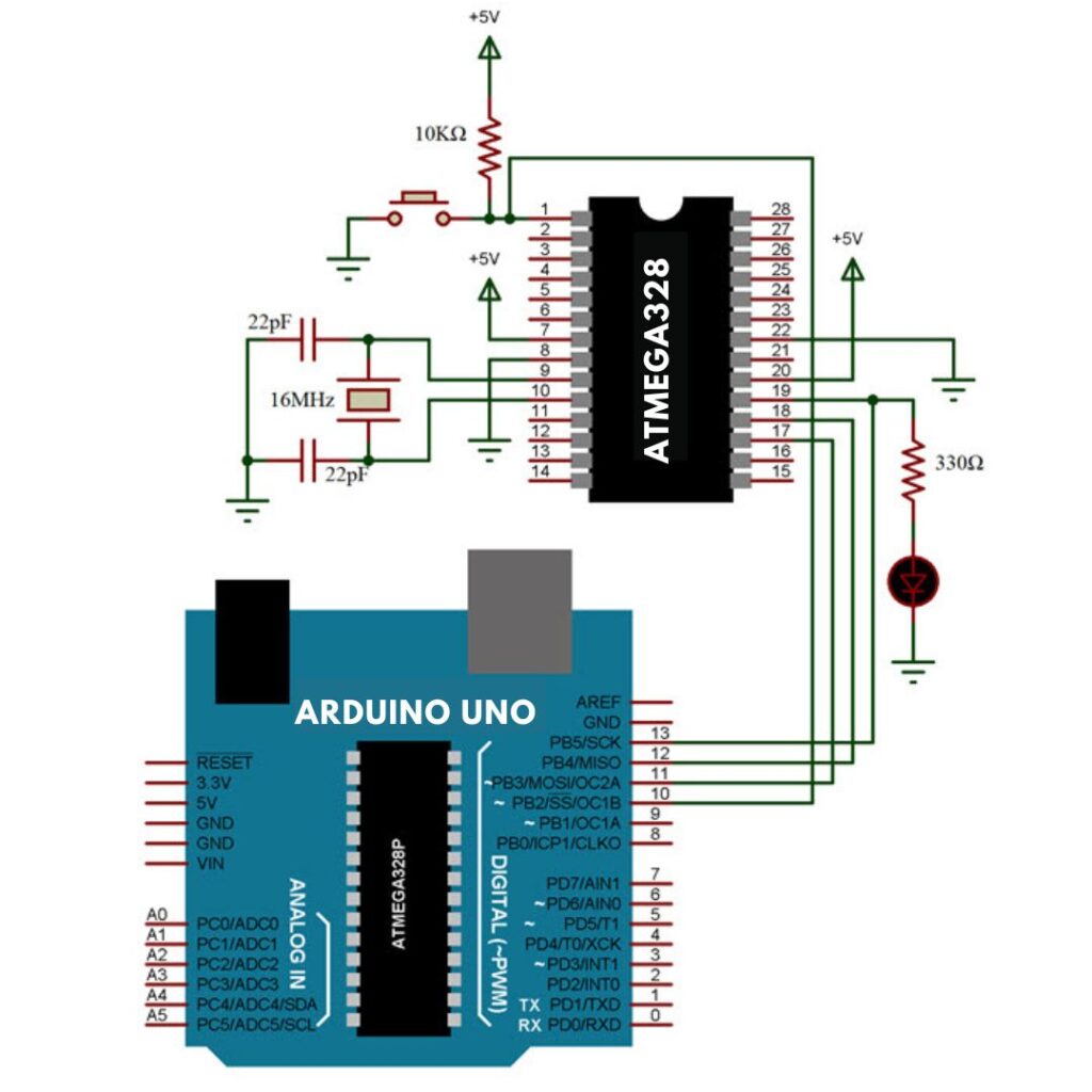 ATMEGA328 bootloader circuit diagram