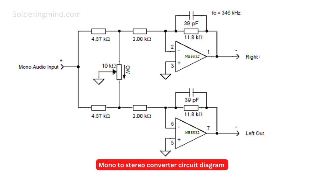 mono to stereo converter circuit diagram