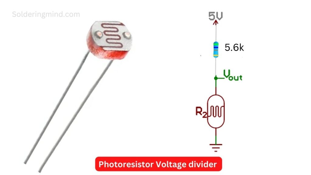 Photoresistor as voltage divider