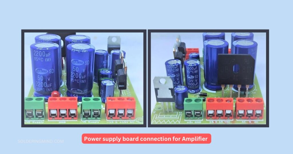 Power supply connection for amplifier