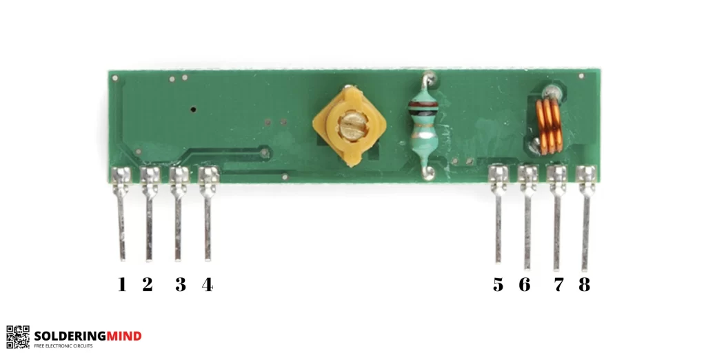434MHz rf receiver module pin configuration