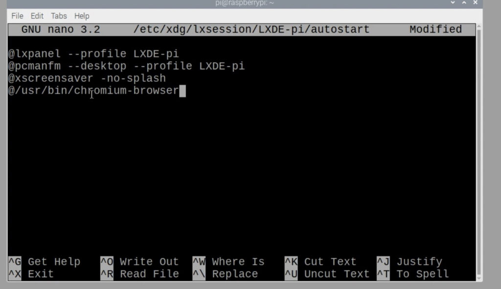 Autostart chromium browser on raspberry pi using terminal command