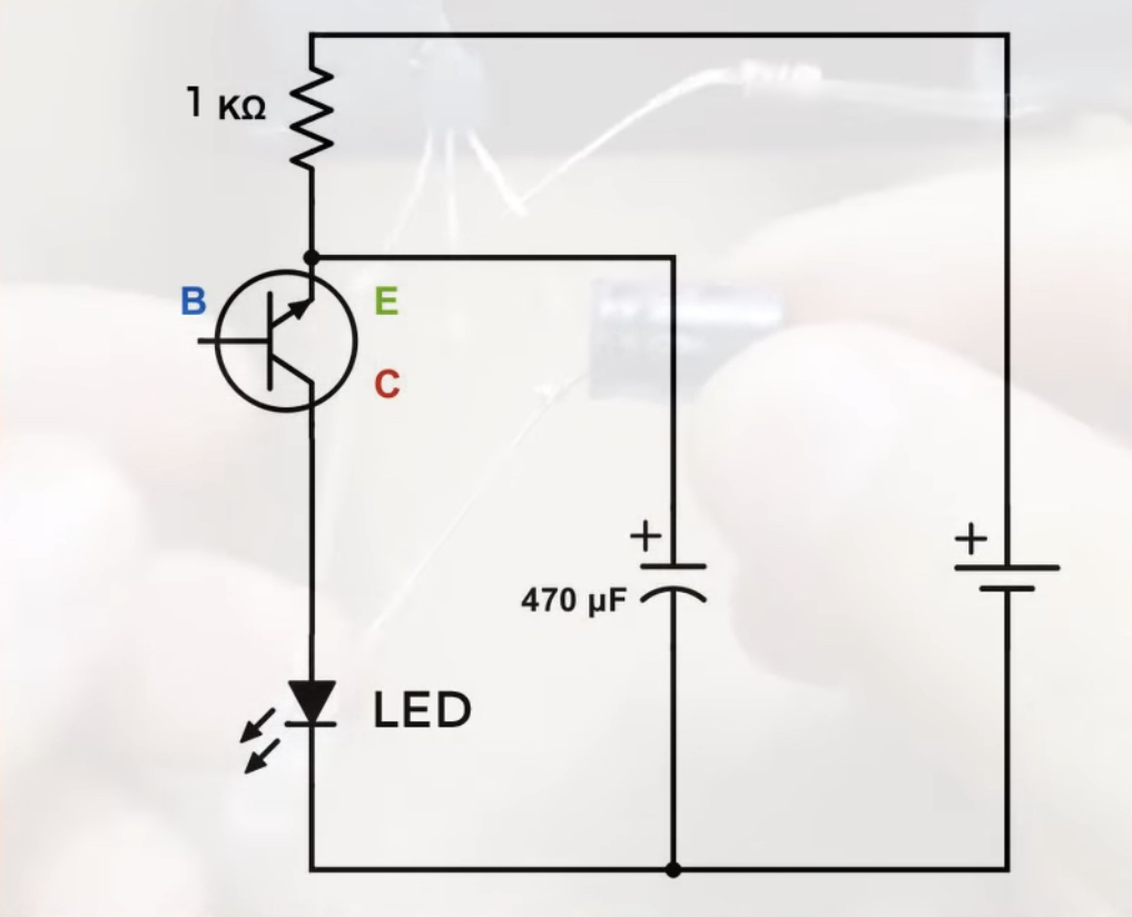 Blinking led circuit using bc547 Npn transistor circuit diagram