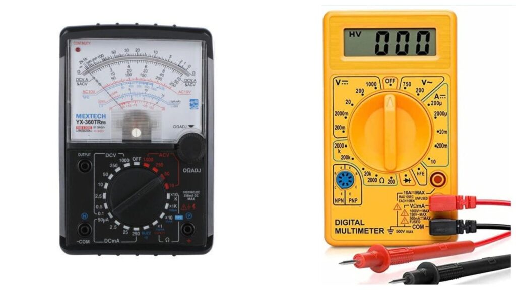 Digital or analogue multimeter to test 555 ic