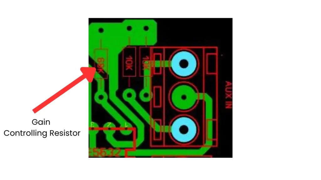 gain controlling resistor of this low pass subwoofer filter board