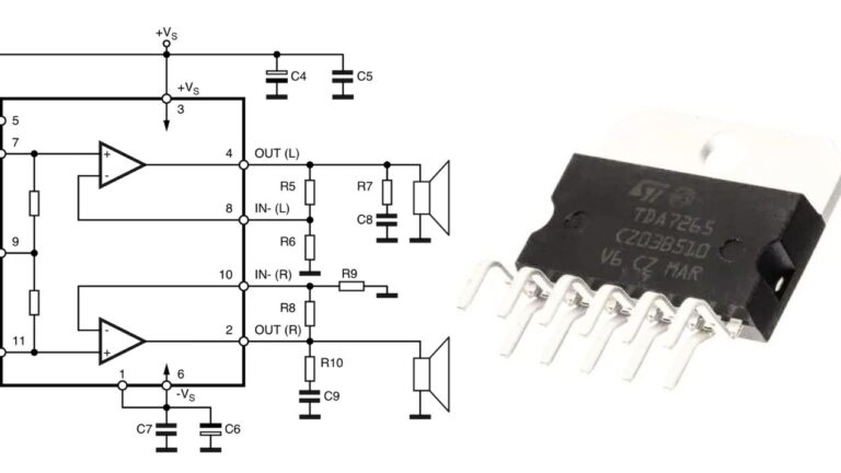 25 watt stereo audio amplifier circuit using tda7265 ic