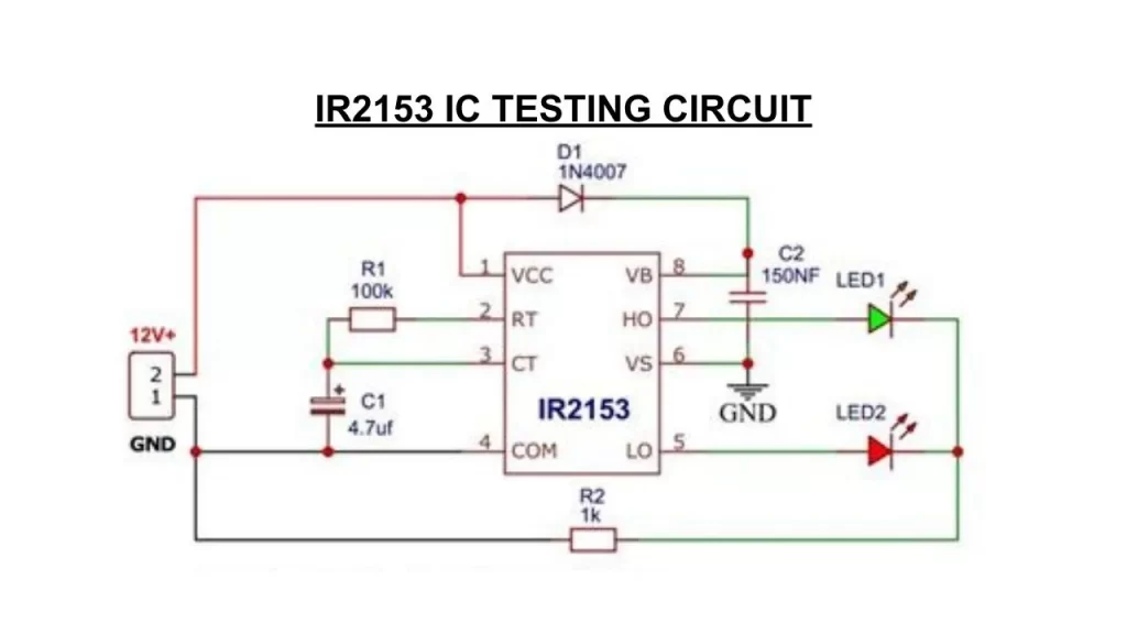 IR2153 IC TESTING CIRCUIT DIAGRAM