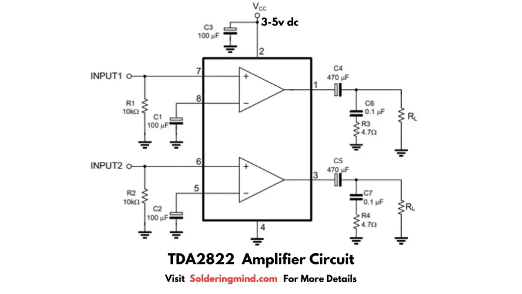 TDA2822 amplifier circuit diagram