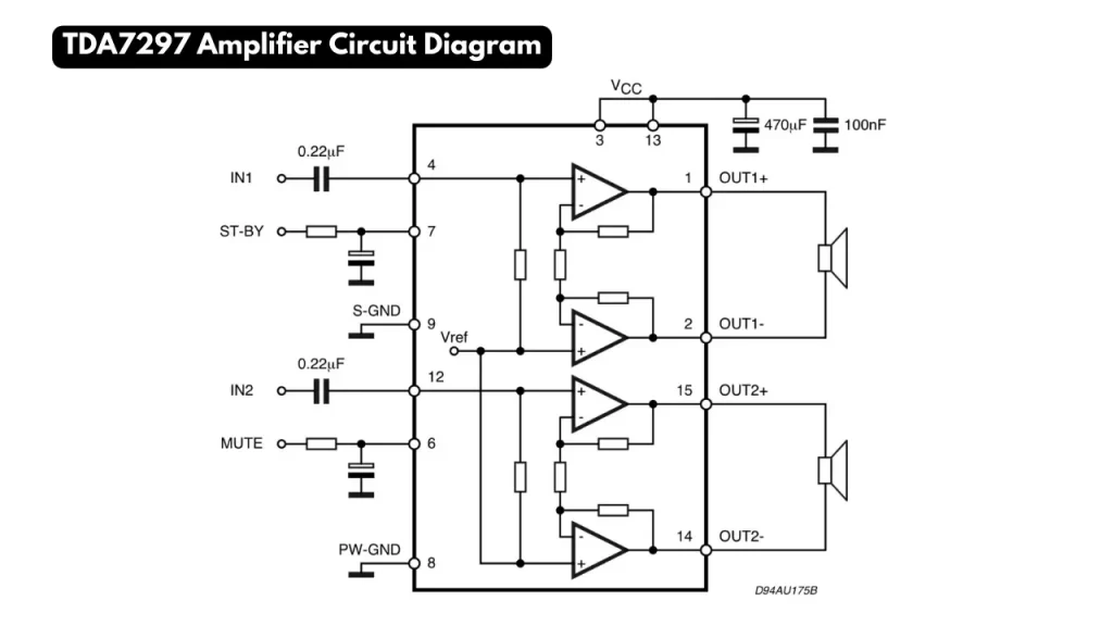 Tda7297 amplifier circuit diagram 