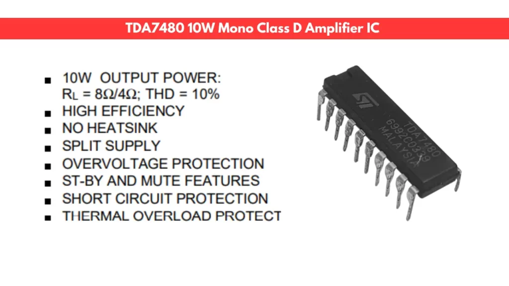 TDA7480 10W Mono Class D Amplifier IC