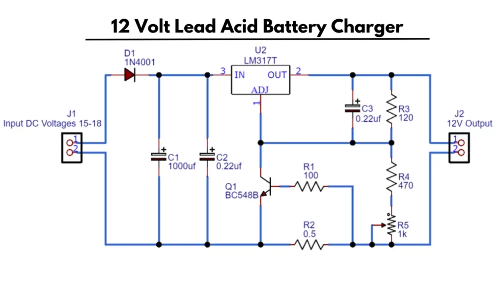 12 volt lead acid battery charger circuit diagram