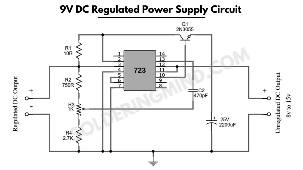 9V DC Regulated Power Supply Circuit.webp