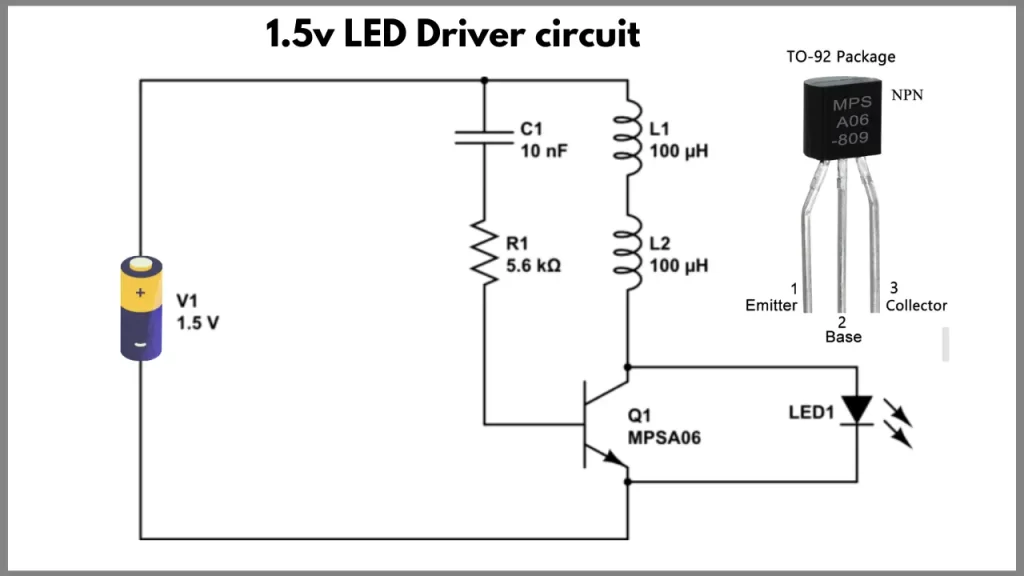 1.5v LED Driver circuit diagram