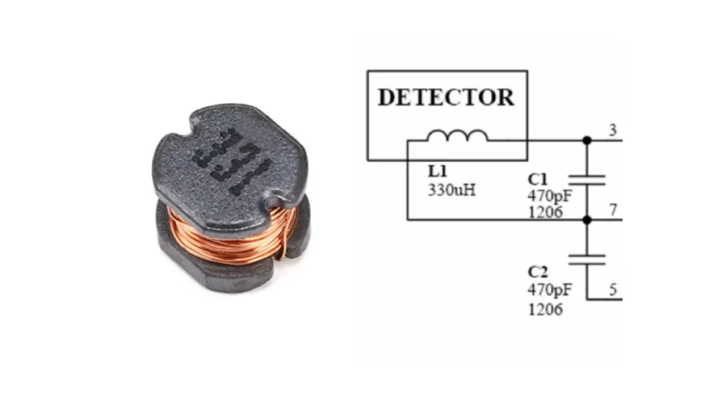 Simple Metal detector LC circuit and component