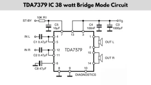 TDA7379 IC 38 watt amplifier circuit