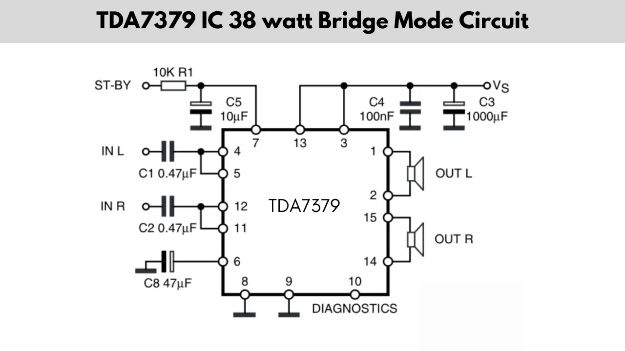 TDA7379 IC 38Watt Stereo Amplifier Circuit