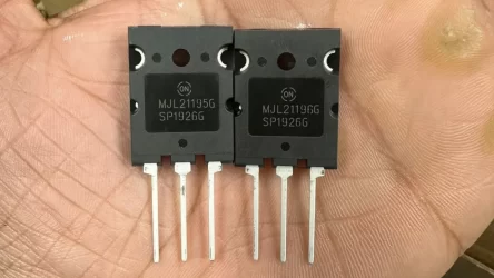 Mjl21195 PNP transistors in hand