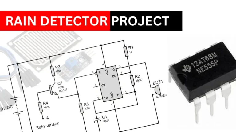 Rain detector project using 555 ic