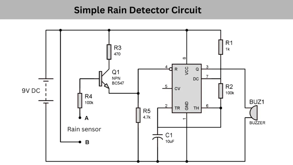 Simple Rain Detector Circuit