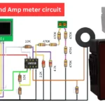 Digital AC Volt and Amp meter circuit circuit diagram with arduino nano, lm358 IC
